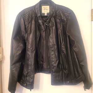 Faux leather moto jacket